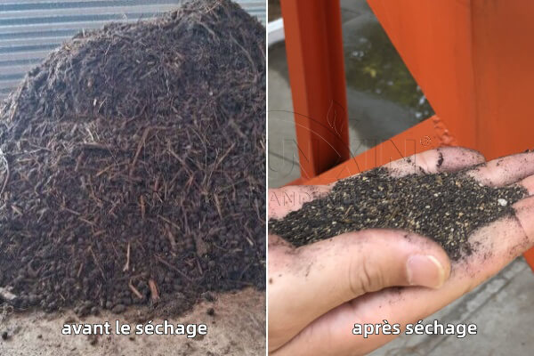 engrais séché du séchoir rotatif