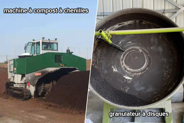 équipement pour le compostage et la granulation d'engrais organiques de 20000TPY