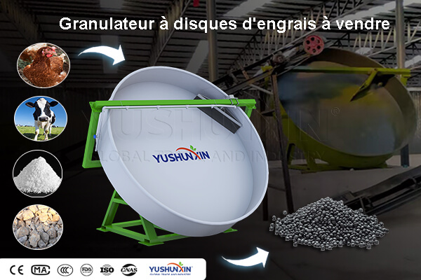 machine de granulation d'engrais à disques