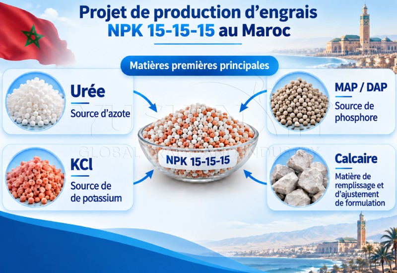 Matières premières pour la production d'engrais NPK au Maroc